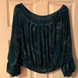 Free People Velvet Bell Sleeve Top
